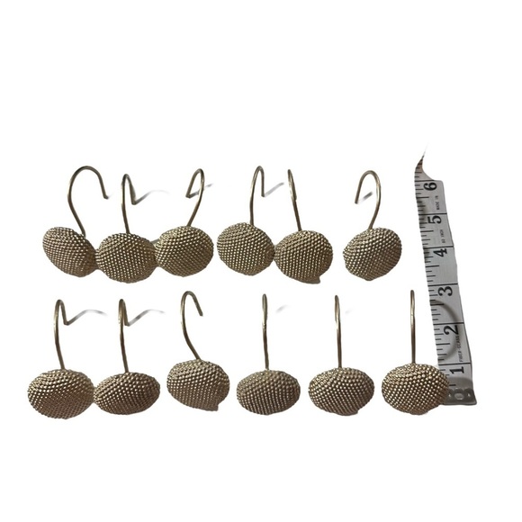 Lot of 12 Champagne 1.75” Metal Circle Dotted Shower Curtain 1.25” Hooks - Picture 3 of 8